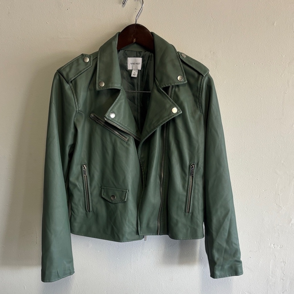 Women's Green Vegan Leather Jacket